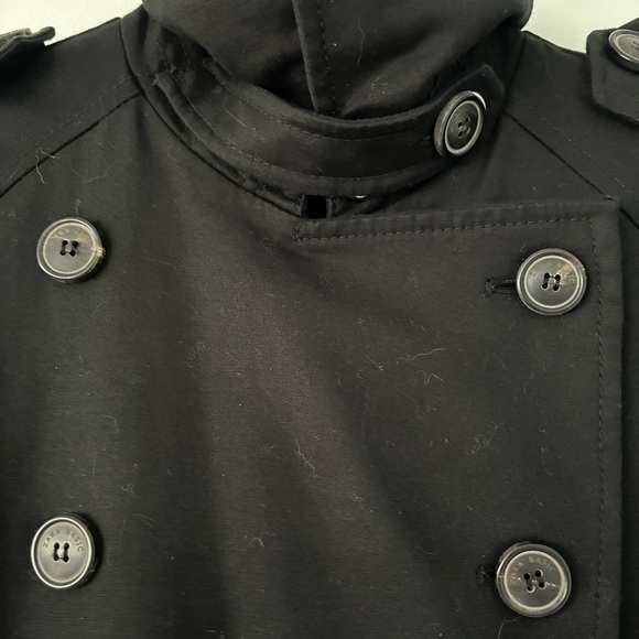 Zara Basic black, knee length jacket, epaulette at the shoulders. XS - Picture 4 of 8